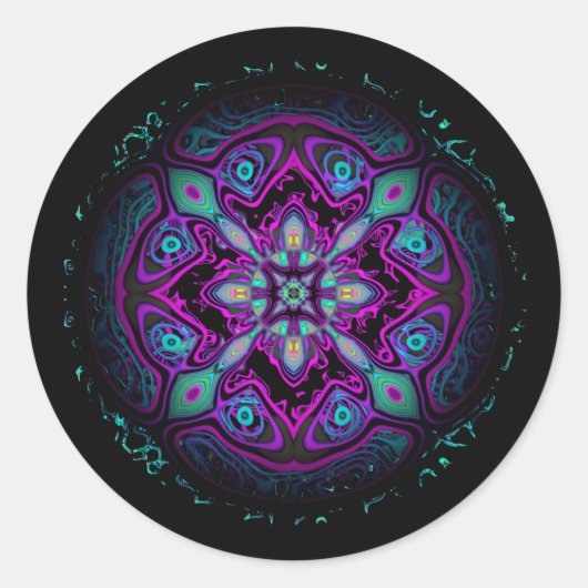 Meduza (medusa/kwallen-achtig schepsel) ronde sticker (Voorkant)