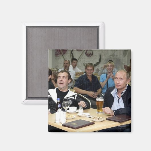 Medvedev en Poetin Partij Magneet (Voorkant / Achterkant)