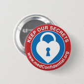 medVertrouwelijke knoppenbadge (medium) Ronde Button 5,7 Cm (Voorkant /achterkant)
