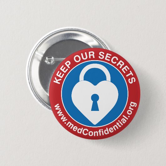 medVertrouwelijke knoppenbadge (medium) Ronde Button 5,7 Cm (Voorkant /achterkant)