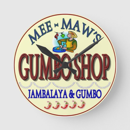Mee Maw's Gumbo Shop Ronde Klok (Voorkant)