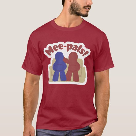 Mee Pals Funny Meeple Gamer Vrienden Cartoon T-shirt (Voorkant)