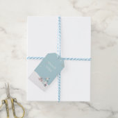 Mee warmste wensen Sneeuwman slee cadeaus Cadeaulabel (Met Touw)