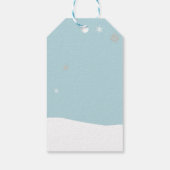 Mee warmste wensen Sneeuwman slee cadeaus Cadeaulabel (Achterkant)