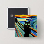 Meeauw! Vierkante Button 5,1 Cm (Voorkant /achterkant)