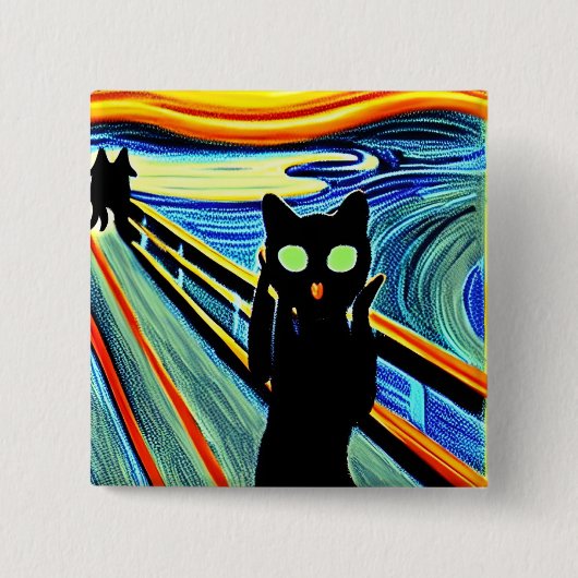 Meeauw! Vierkante Button 5,1 Cm (Voorkant)