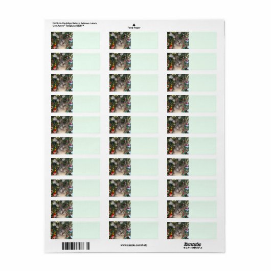 Meece Cat Merry kerstreturn Address Labels (Full Sheet)