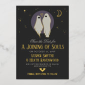 Meedoen aan Souls Halloween Wedding Save the Date Folie Uitnodiging (Voorkant)
