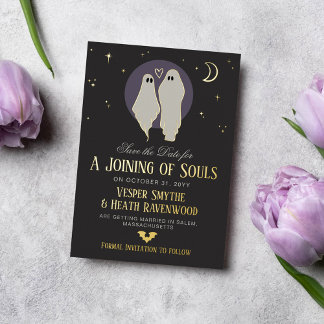 Meedoen aan Souls Halloween Wedding Save the Date Folie Uitnodiging