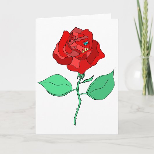 meedogenloos Roos Wenskaart Kaart (Voorkant)