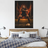 Meedogenloze Dominantie – Rugby Power Canvas Print (Insitu (Slaapkamer))