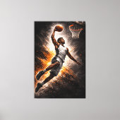 Meedogenloze Elevatie – Basketbal Power Dunk Canvas Afdruk (Voorkant)