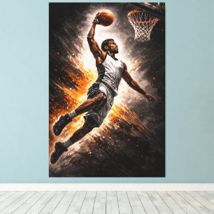 Meedogenloze Elevatie – Basketbal Power Dunk Canvas Afdruk