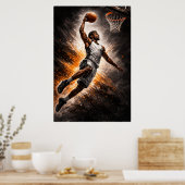 Meedogenloze Elevatie – Basketbal Power Dunk Poster (Keuken)
