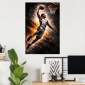 Meedogenloze Elevatie – Basketbal Power Dunk Poster (Thuiskantoor)