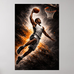 Meedogenloze Elevatie – Basketbal Power Dunk Poster