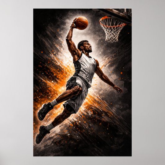 Meedogenloze Elevatie – Basketbal Power Dunk Poster (Voorkant)