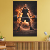 Meedogenloze Kracht – Zware Deadlift Kracht Canvas Afdruk (Insitu (Woonkamer))