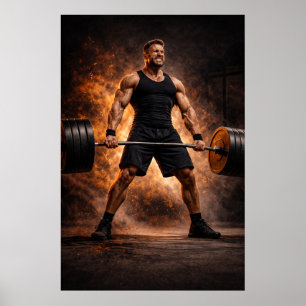 Meedogenloze Kracht – Zware Deadlift Power Poster