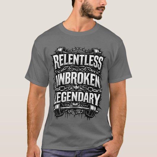 Meedogenloze ongebroken legendarische t-shirt (Voorkant)