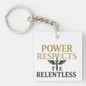 Meedogenloze Power Typography-illustraties Sleutelhanger (voorkant)