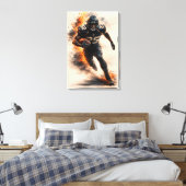 Meedogenloze Rush – Power Voetbal Canvas Print (Insitu (Slaapkamer))