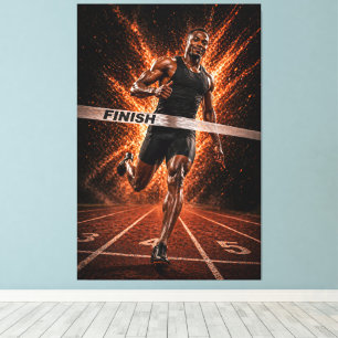 Meedogenloze Snelheid – Sprint Overwinning Canvasp Canvas Afdruk