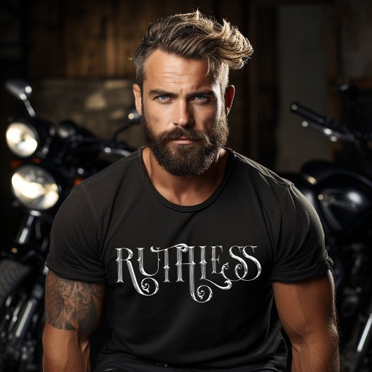 Meedogenloze typografie ontwerp t-shirt
