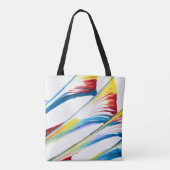 Meegaan 3 Wilde Gestreepte Abstracte Tote Tas (Achterkant)