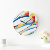 Meegaande 3 Wilde Gestreepte Abstracte Wandklok (Huis)