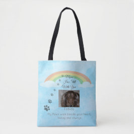 Meegedragen dicht voorbij de regenboog tote bag