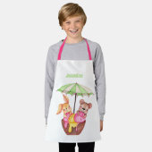 Meegepersonaliseerde kom met leuke dieren voor mei schort (Gedragen)