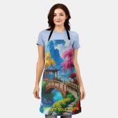 “Meegesleept – Fantasie Turquoise Rivier ” Schort (Gedragen)