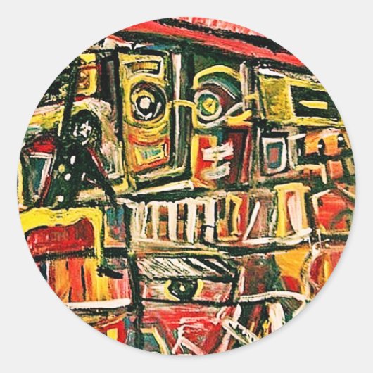 MEEGEZOGEN RONDE STICKER (Voorkant)