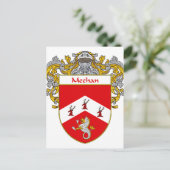 Meehan Wapen (Mantled) Briefkaart (Staand voorkant)