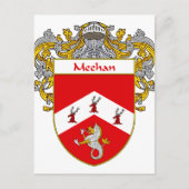 Meehan Wapen (Mantled) Briefkaart (Voorkant)