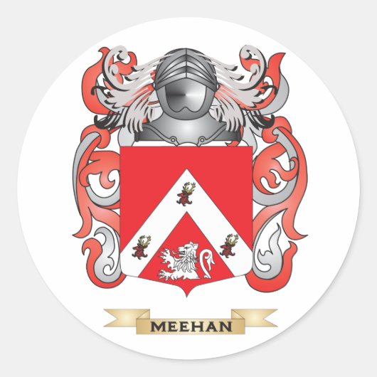 Meehan Wapenschild (Familie Crest) Ronde Sticker (Voorkant)