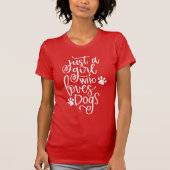 Meeisje Hond Liefhebber Valentijn Whimsy Typografi T-shirt (Voorkant)