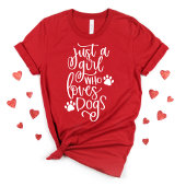 Meeisje Hond Liefhebber Valentijn Whimsy Typografi T-shirt
