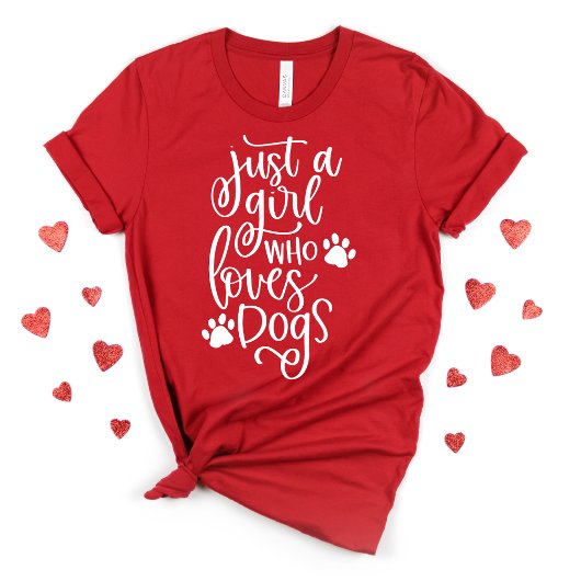 Meeisje Hond Liefhebber Valentijn Whimsy Typografi T-shirt