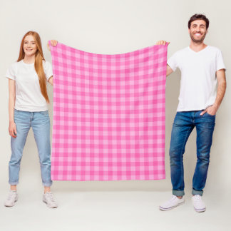 Meeisjesachtig hete roze Buffalo ruit Fleece Deken