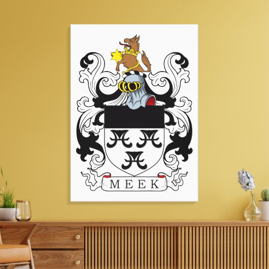 Meek Family Crest Canvas Afdruk (Insitu (Woonkamer))