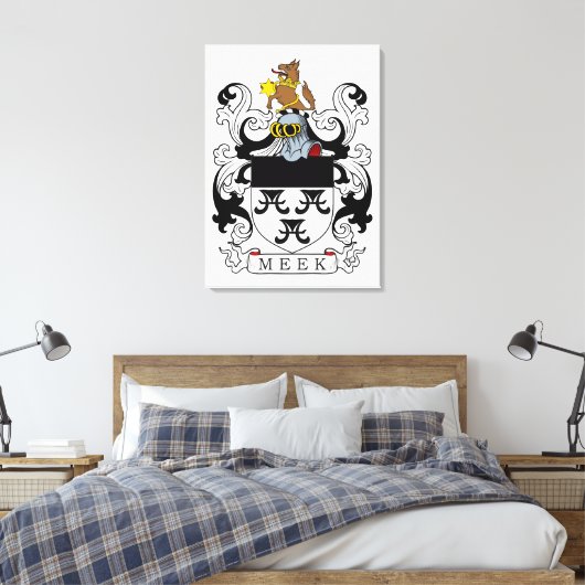 Meek Family Crest Canvas Afdruk (Insitu (Slaapkamer))