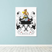 Meek Family Crest Canvas Afdruk (Insitu (Houten vloer))