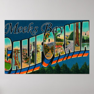 Meeks Bay, Californië - Grote Letter-scènes Poster