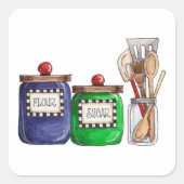 Meel & Suiker Vierkante Sticker (Voorkant)