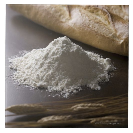 Meel, tarwe en brood tegeltje (Voorkant)
