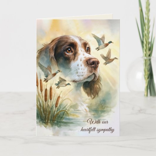 Meelevende Springer Spaniel Hond Met Lisdodde Kaart (Voorkant)