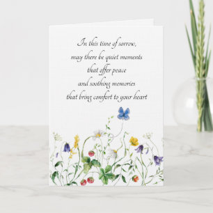 Meelevende wilde bloemen en vlinder kaart