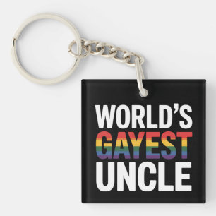Meelevendste Oom van de Wereld LGBTQ Regenboog Sleutelhanger